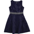 thumbnail image 1 of Nine West Womens Embellished Waist A-line Dress, Blue, 4, 1 of 1
