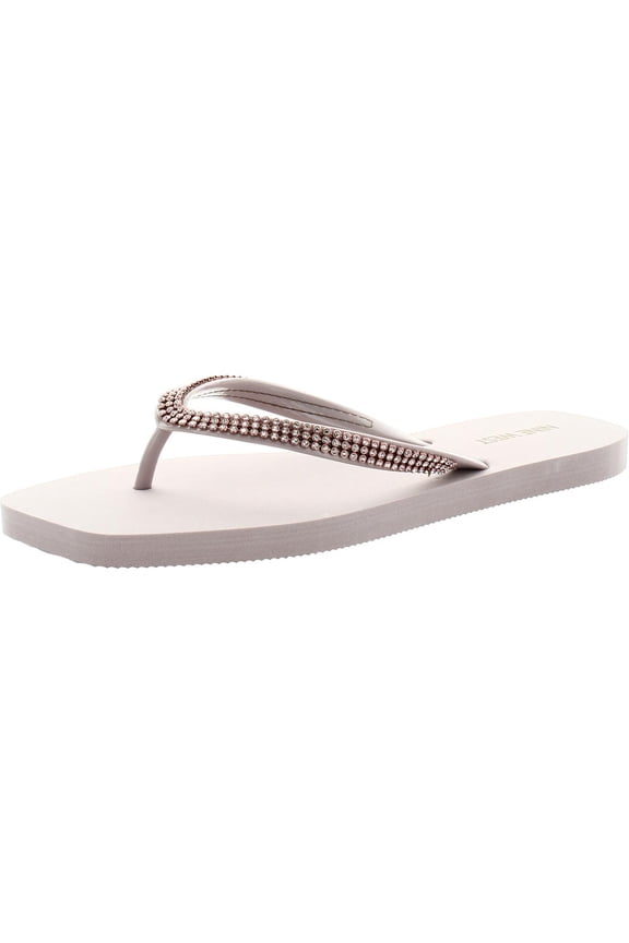 Womens Flips 8 Rhinestone Slip On Flip-Flops
