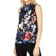 thumbnail image 1 of Nine West Womens Floral Sleeveless Blouse Top, Black, Small, 1 of 1