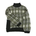 thumbnail image 1 of Nine West Womens Gray Ivory & Yellow Plaid Check Pull-Over Sweater Large, 1 of 1