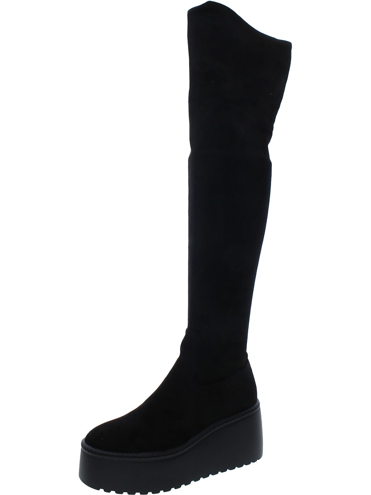 Nine West Womens Hojo 2 Faux Suede Side Zip Over The Knee Boots