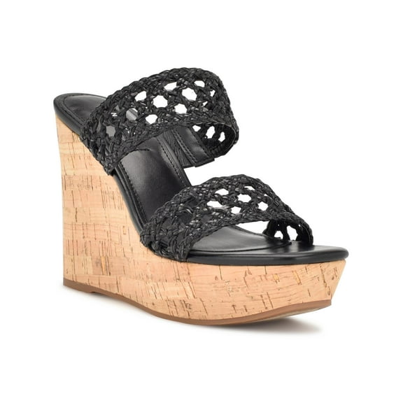 Nine West Womens Kalani 2 Wedges Slide Wedge Sandals