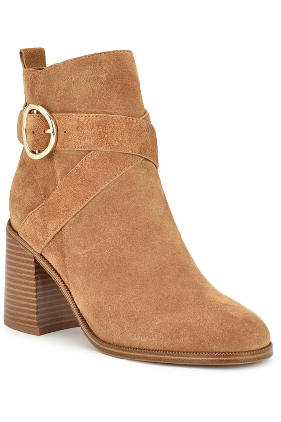Womens NEEDYOU Suede Block heel Booties
