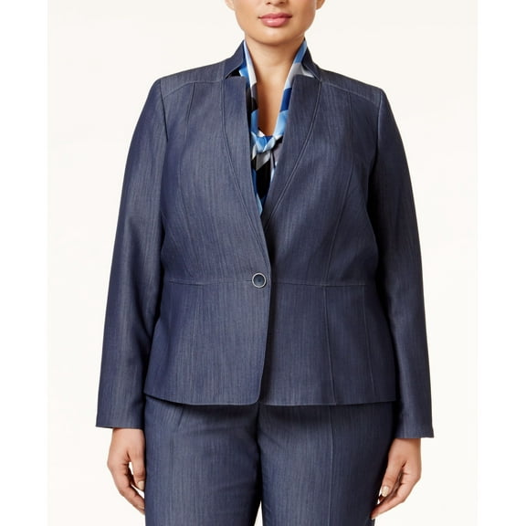 Nine West Womens Plus Size Denim Jacket Navy 18 Plus