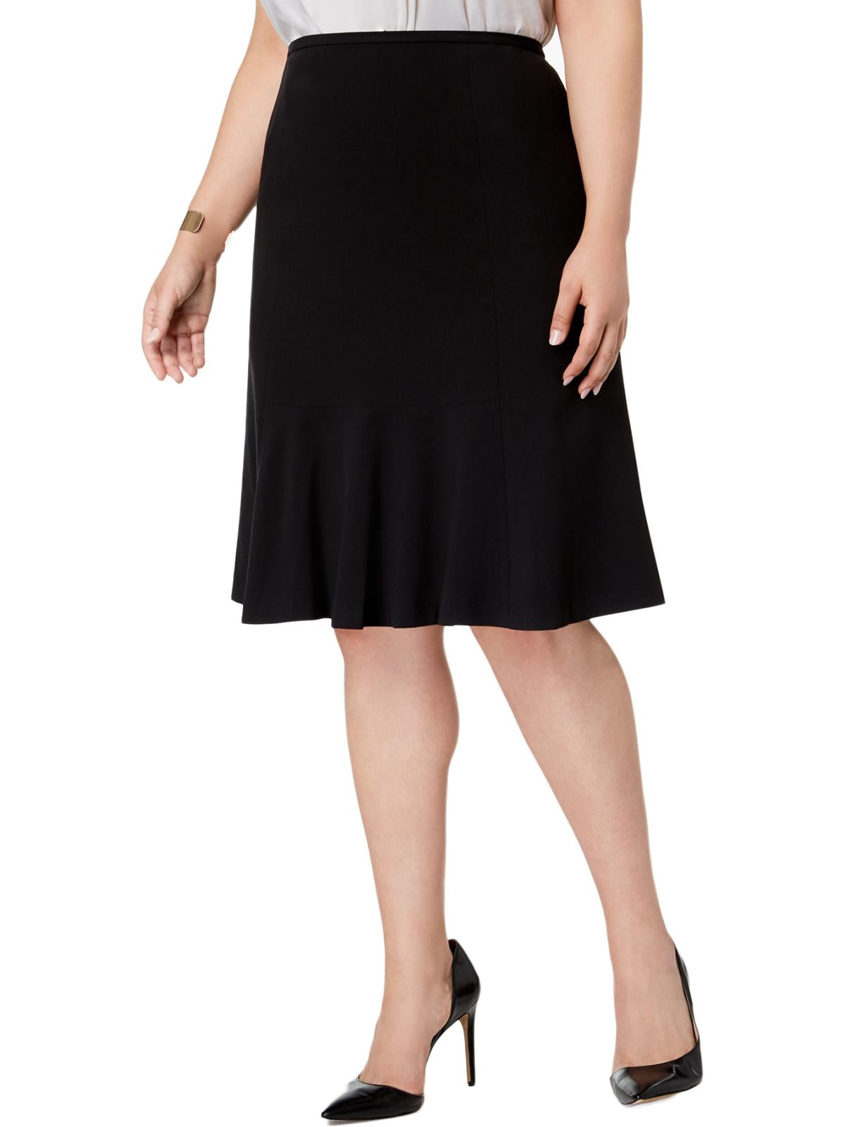 Nine West Womens Plus Stretch Knee-Length Flare Skirt - Walmart.com