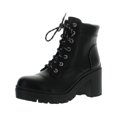thumbnail image 1 of Nine West Womens Quenton 3 Faux Leather Lug Sole Combat & Lace-up Boots, 1 of 3