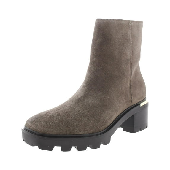 Nine West Womens Remmie Suede Square Toe Ankle Boots