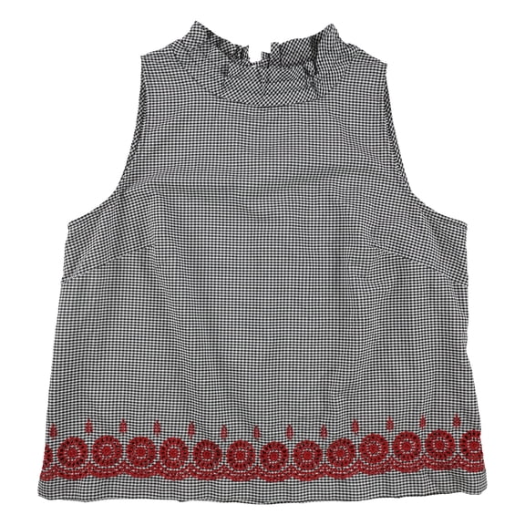 Nine West Womens Ruffle-Neck Sleeveless Blouse Top, White, X-Large