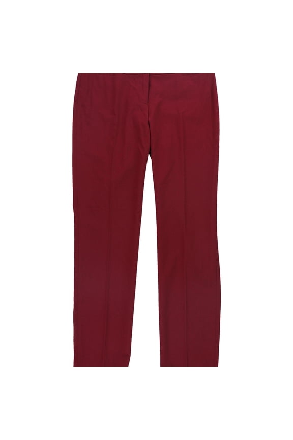 Womens Solid Dress Pants, Red, 4