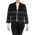 thumbnail image 1 of Nine West Womens Striped Ponte Kiss Front Jacket Black/Multi 6, 1 of 2