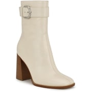 Nine West Womens Taress Leather Solid Mid-Calf Boots