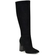 Nine West Womens Temas Leather Square Toe Knee-High Boots