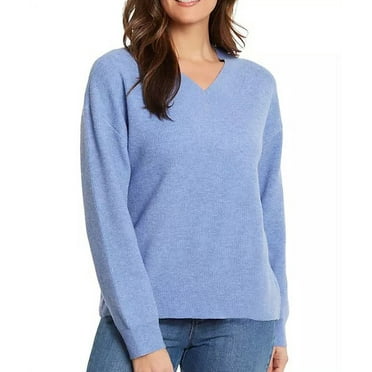 Nine West Womens V-Neck Sweater (Heron, Medium)