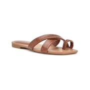 Nine West Womens WNDOTTY3 Faux Leather Slip On Strappy Sandals