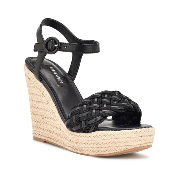 Nine West Womens WNHOSANA3 Ankle Strap Warm Wedge Sandals