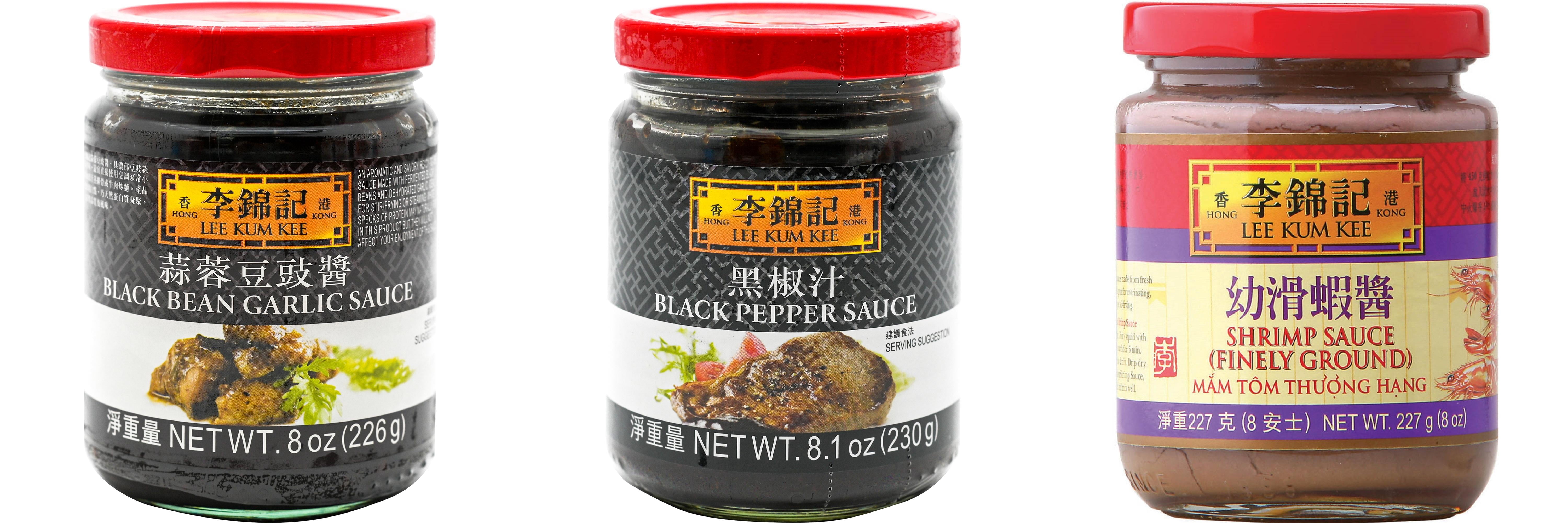 NineChef Brand Spoon Plus 3 Pack Lee Kum Kee Cooking Sauce, 3 Flavors(Black Bean Garlic Sauce,Black Pepper Sauce,Finely Shrimp)