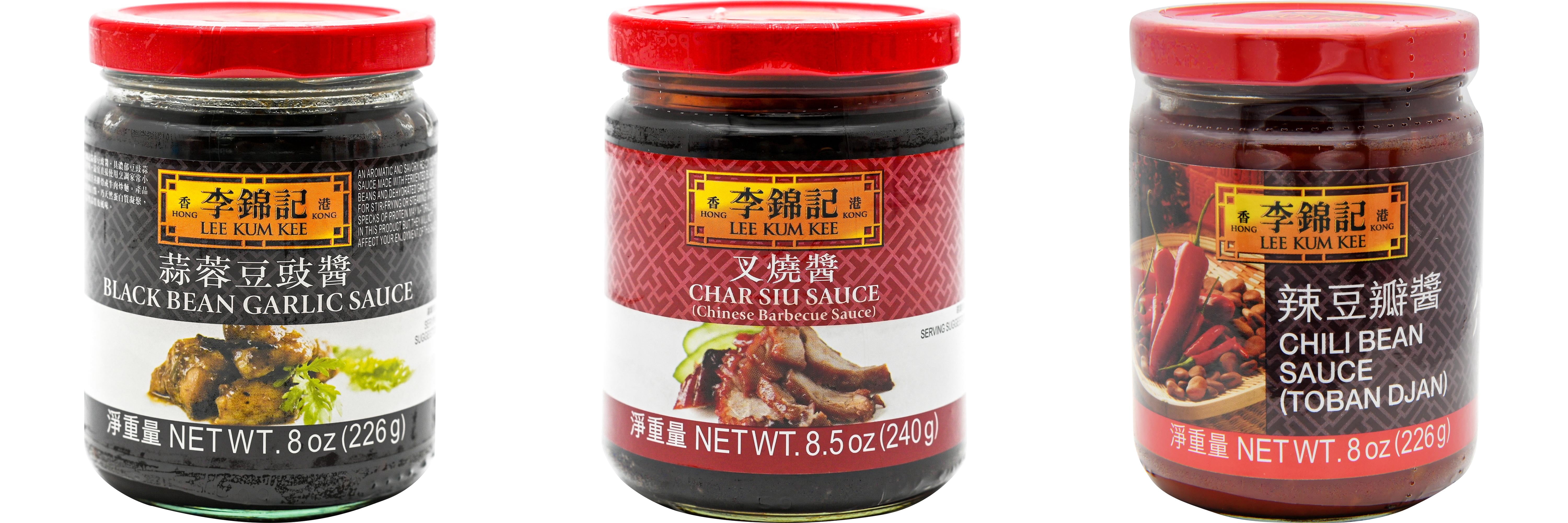NineChef Brand Spoon Plus 3 Pack Lee Kum Kee Cooking Sauce, 3 Flavors(Black Bean Garlic Sauce,Char Siu Sauce,Chili Bean Sauce)