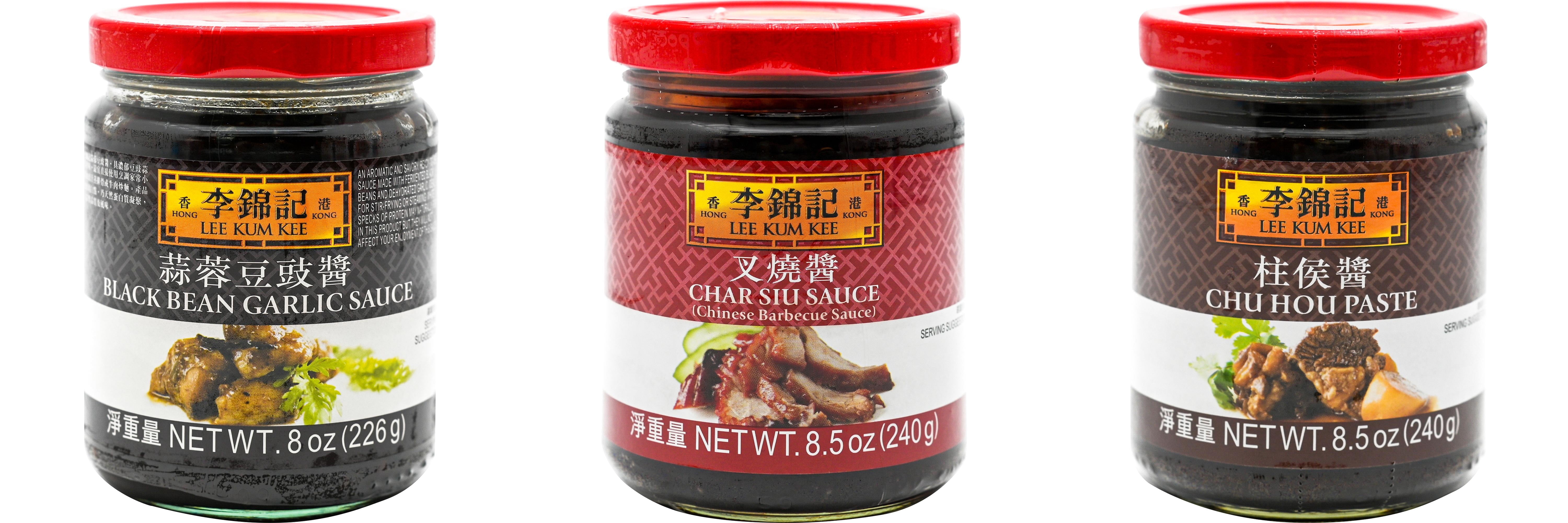 NineChef Brand Spoon Plus 3 Pack Lee Kum Kee Cooking Sauce, 3 Flavors(Black Bean Garlic Sauce,Char Siu Sauce,Chu Hou)