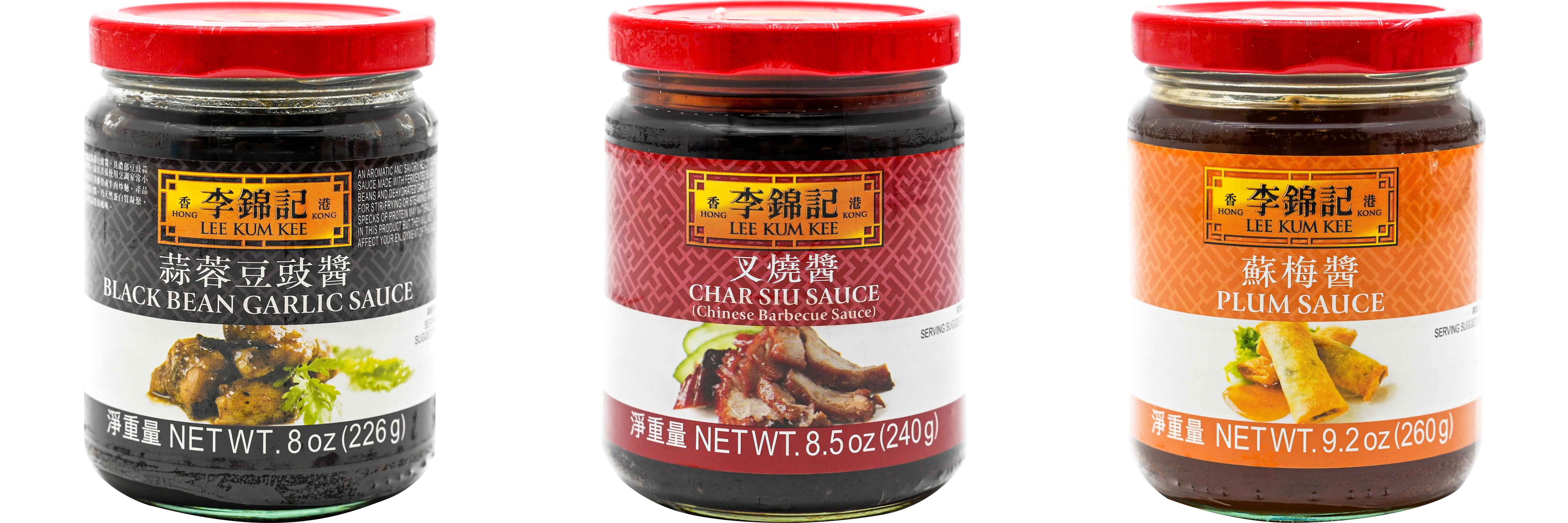 NineChef Brand Spoon Plus 3 Pack Lee Kum Kee Cooking Sauce, 3 Flavors(Black Bean Garlic Sauce,Char Siu Sauce,Plum Sauce)