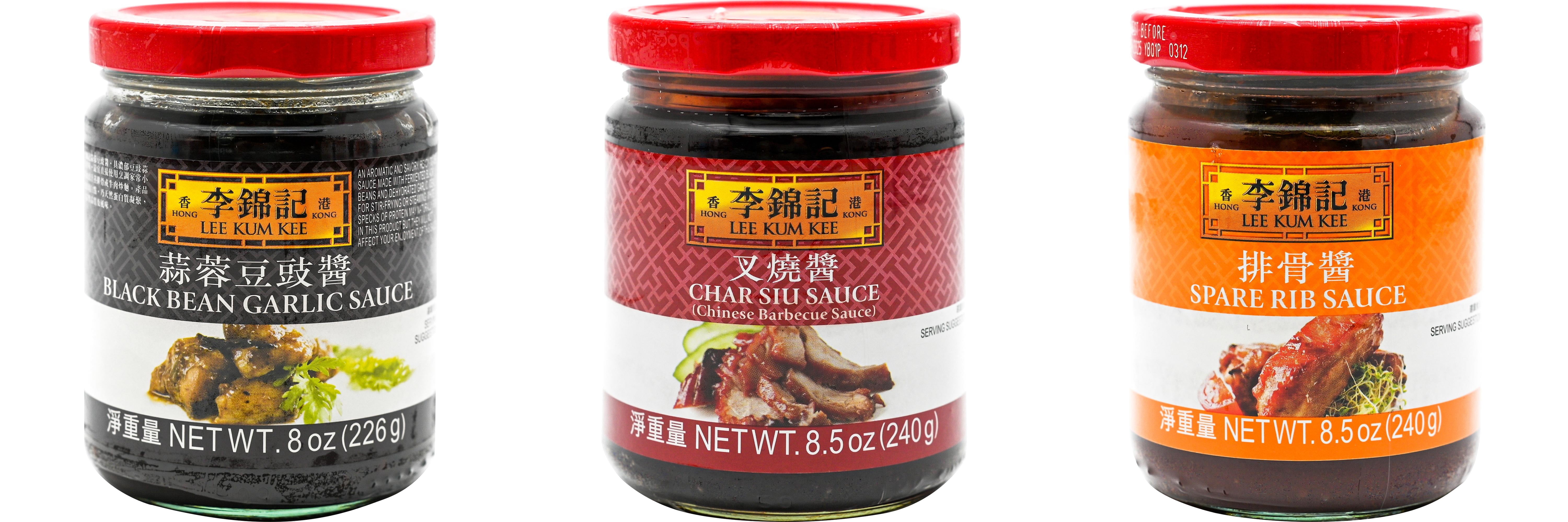 NineChef Brand Spoon Plus 3 Pack Lee Kum Kee Cooking Sauce, 3 Flavors(Black Bean Garlic Sauce,Char Siu Sauce,Spare Rib Sauce)