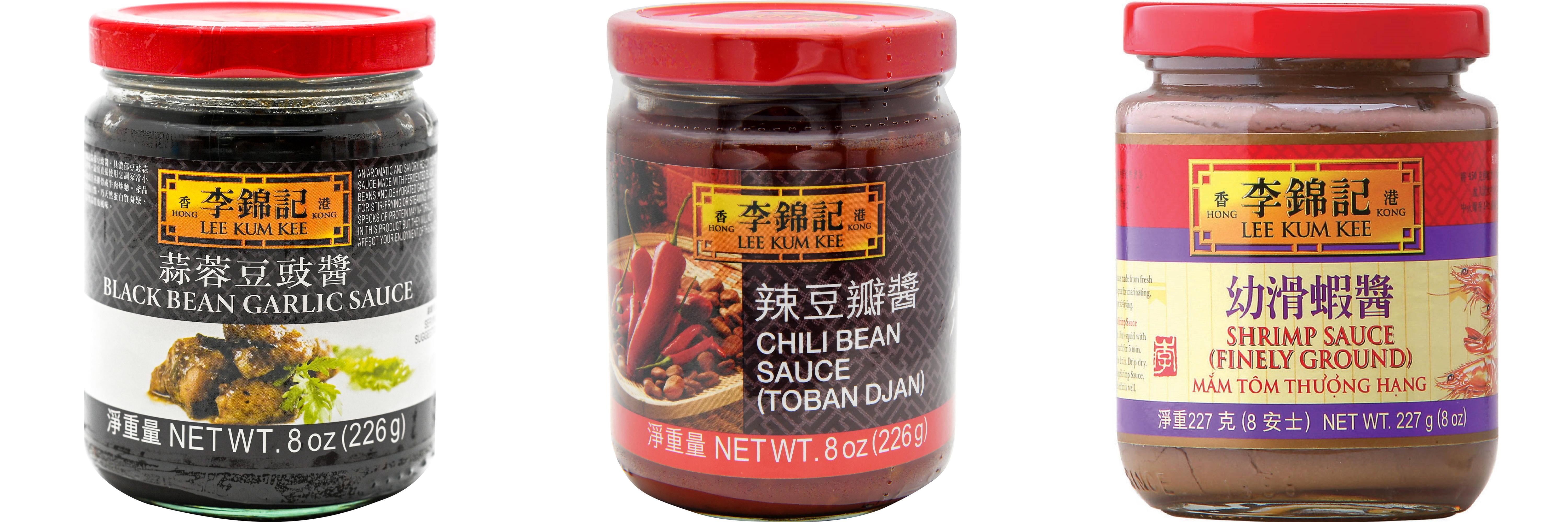 NineChef Brand Spoon Plus 3 Pack Lee Kum Kee Cooking Sauce, 3 Flavors(Black Bean Garlic Sauce,Chili Bean Sauce,Finely Shrimp)