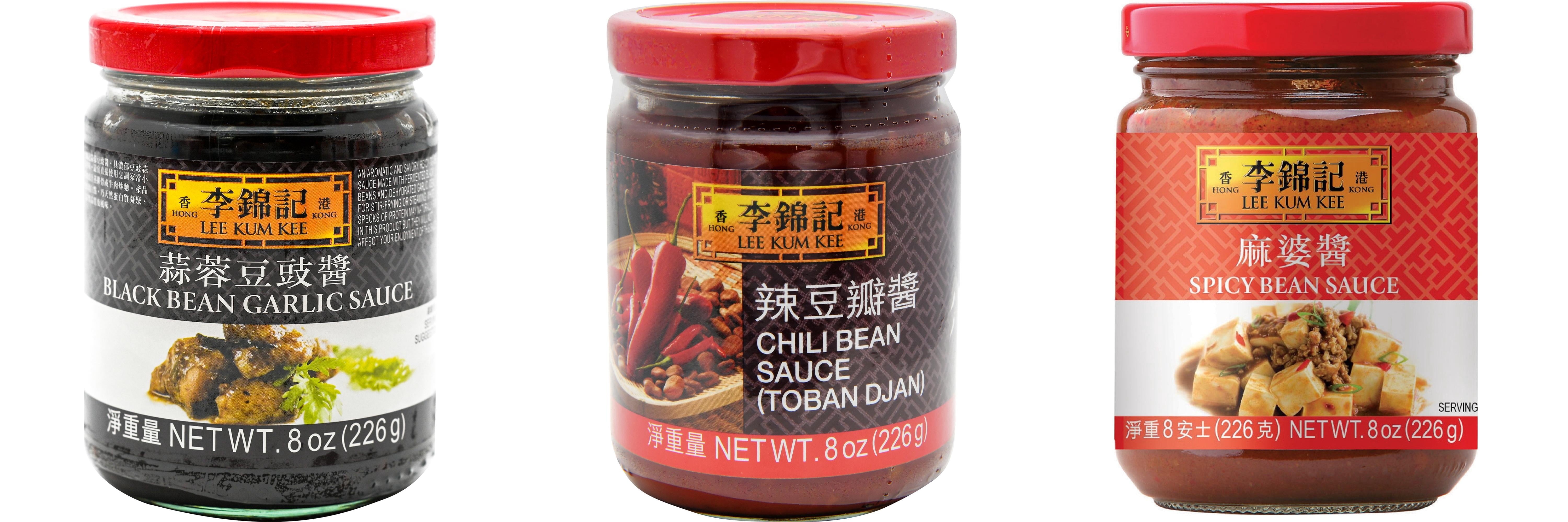 NineChef Brand Spoon Plus 3 Pack Lee Kum Kee Cooking Sauce, 3 Flavors(Black Bean Garlic Sauce,Chili Bean Sauce,Spicy Bean Sauce)