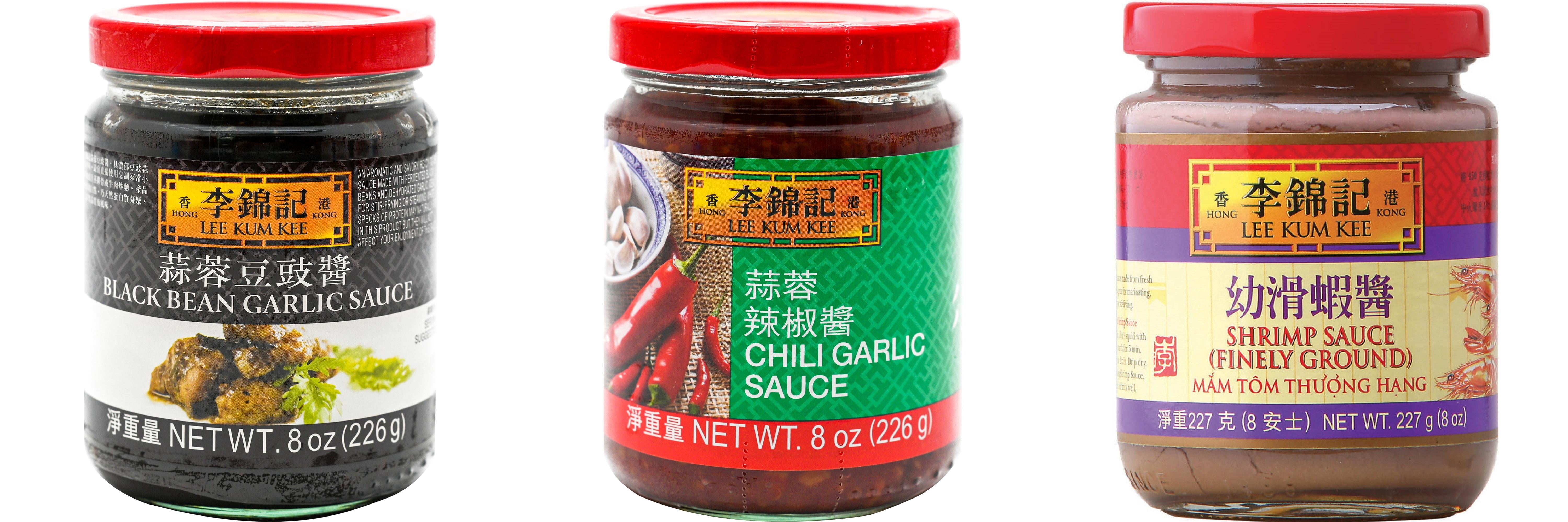 NineChef Brand Spoon Plus 3 Pack Lee Kum Kee Cooking Sauce, 3 Flavors(Black Bean Garlic Sauce,Chili Garlic Sauce,Finely Shrimp)