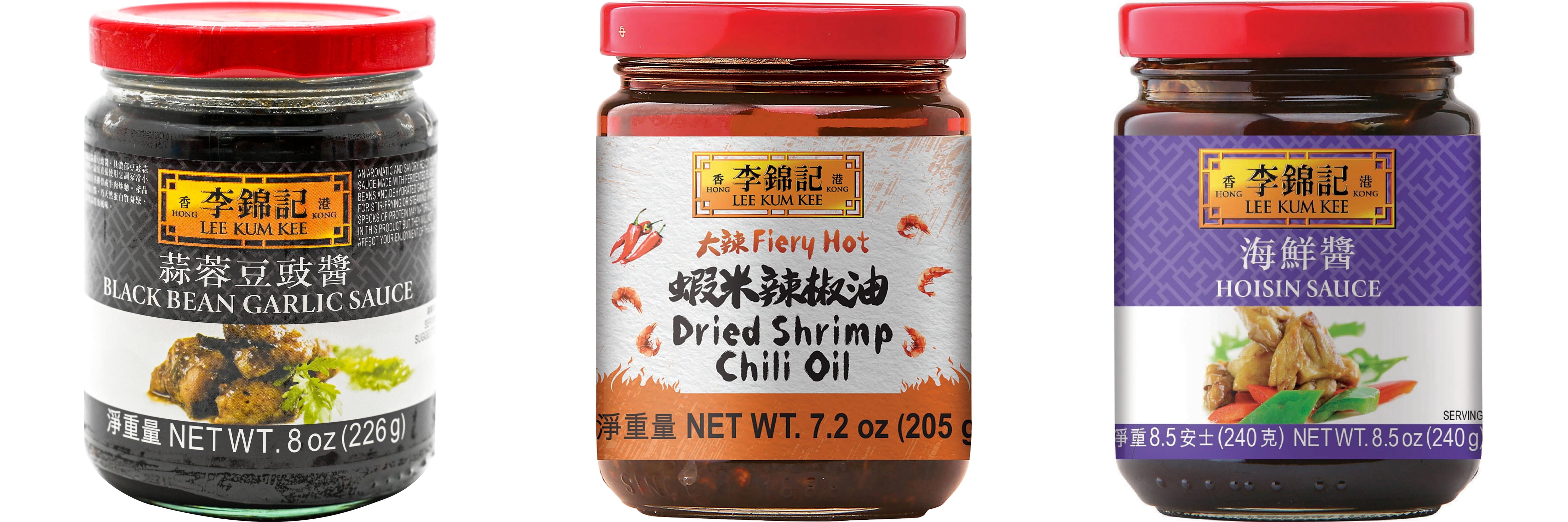 NineChef Brand Spoon Plus 3 Pack Lee Kum Kee Cooking Sauce, 3 Flavors(Black Bean Garlic Sauce,Dried Shrimp Chili Oil,Hoisin Sauce)