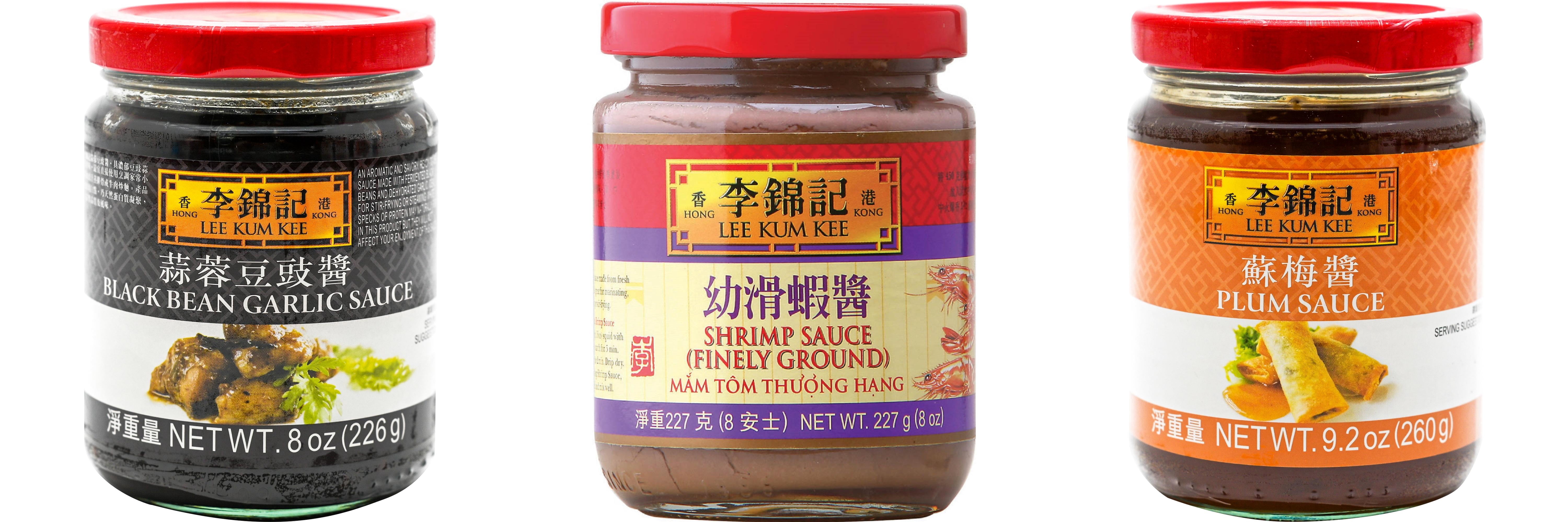 NineChef Brand Spoon Plus 3 Pack Lee Kum Kee Cooking Sauce, 3 Flavors(Black Bean Garlic Sauce,Finely Shrimp,Plum Sauce)