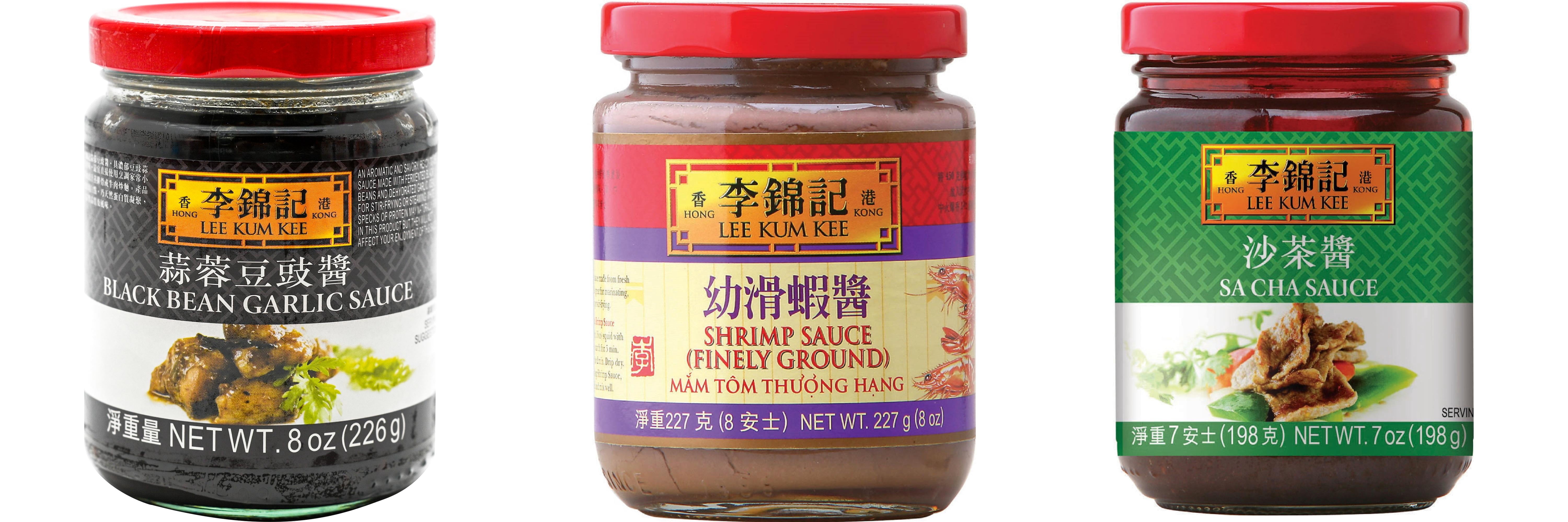 NineChef Brand Spoon Plus 3 Pack Lee Kum Kee Cooking Sauce, 3 Flavors(Black Bean Garlic Sauce,Finely Shrimp,Sa Cha Sauce)
