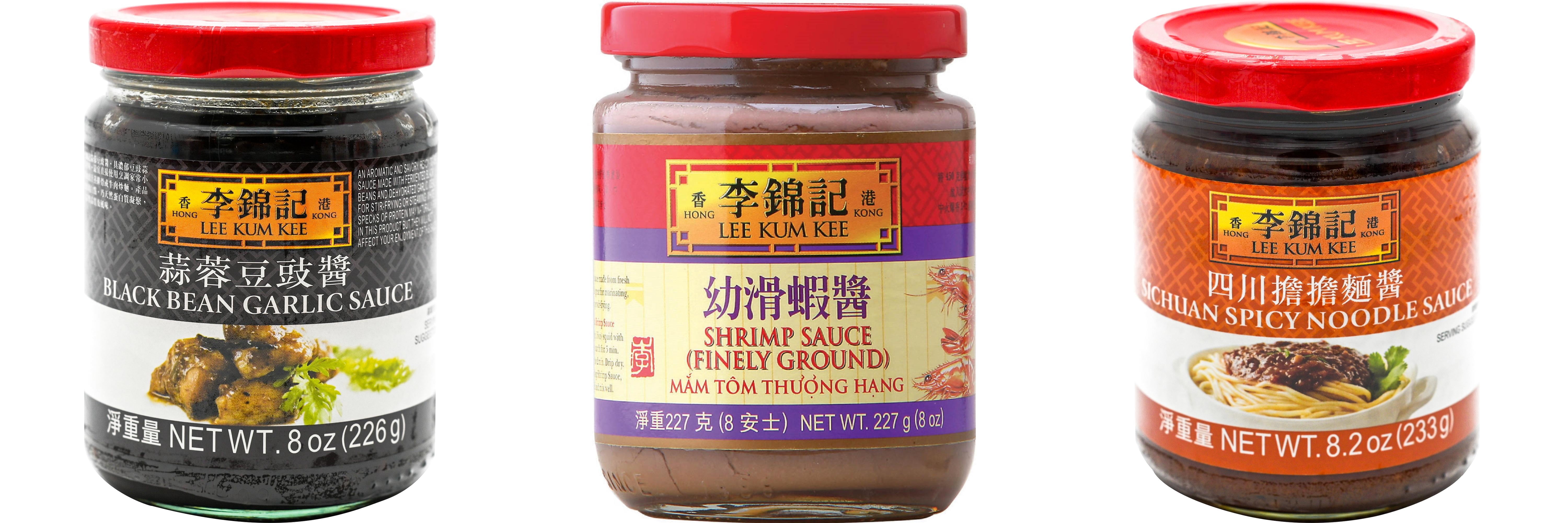 NineChef Brand Spoon Plus 3 Pack Lee Kum Kee Cooking Sauce, 3 Flavors(Black Bean Garlic Sauce,Finely Shrimp,Sichuan Spicy Noodle Sauce)