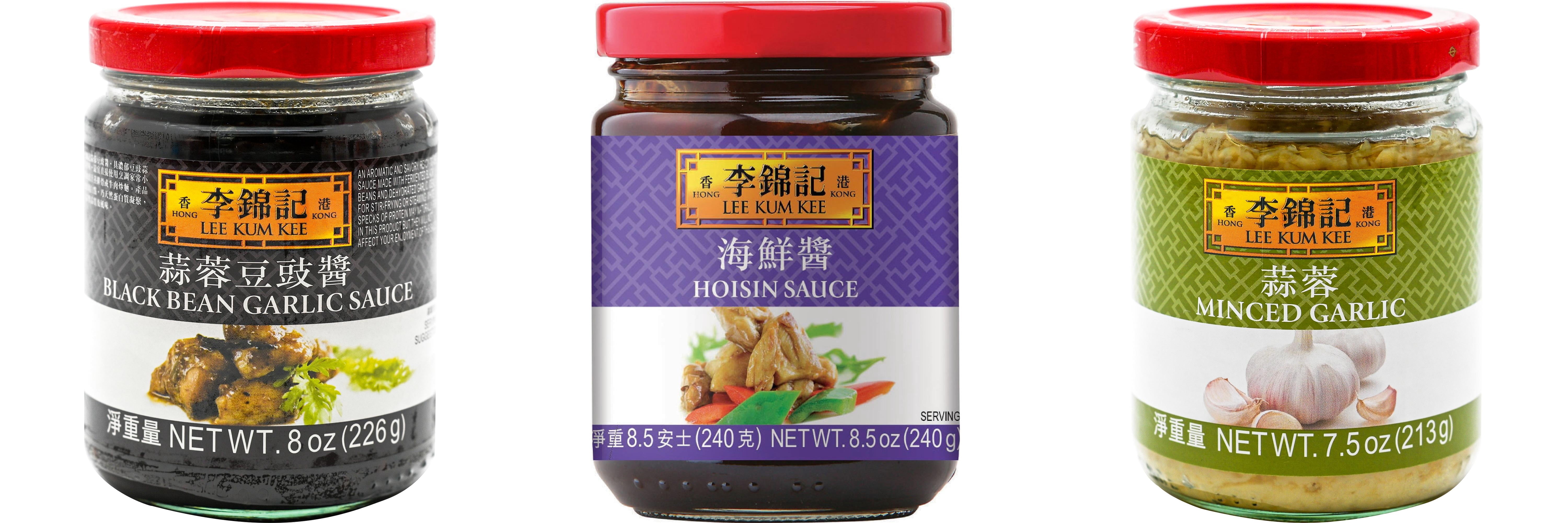 NineChef Brand Spoon Plus 3 Pack Lee Kum Kee Cooking Sauce, 3 Flavors(Black Bean Garlic Sauce,Hoisin Sauce,Minced Garlic Sauce)
