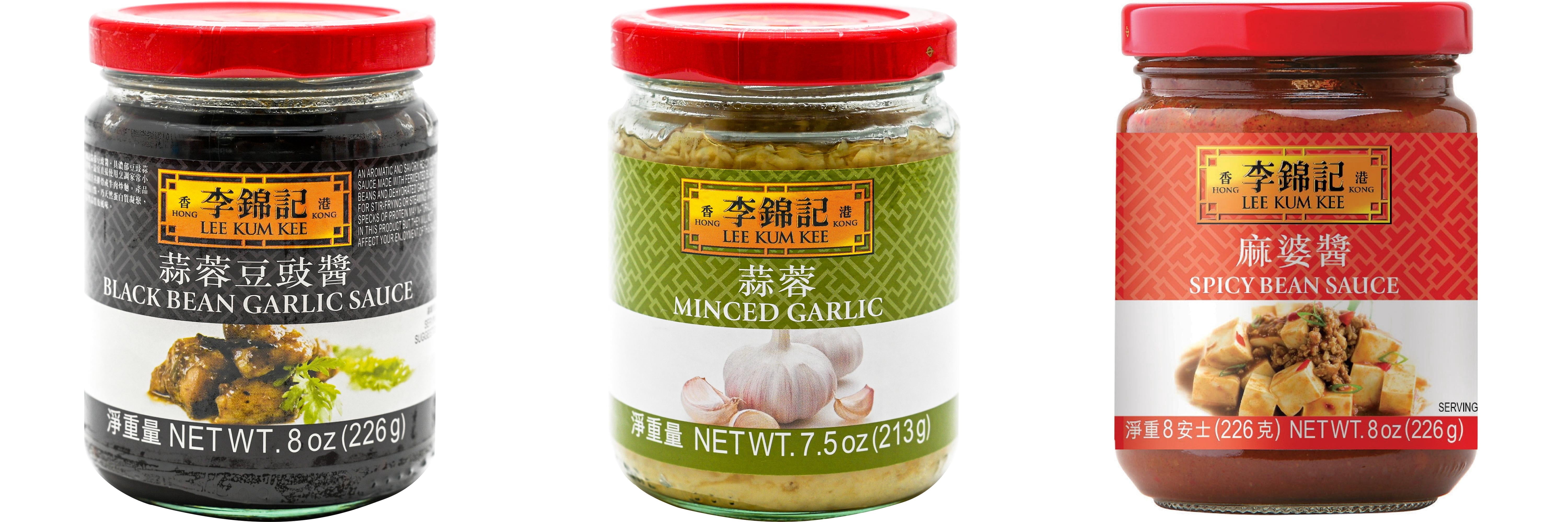 NineChef Brand Spoon Plus 3 Pack Lee Kum Kee Cooking Sauce, 3 Flavors(Black Bean Garlic Sauce,Minced Garlic Sauce,Spicy Bean Sauce)