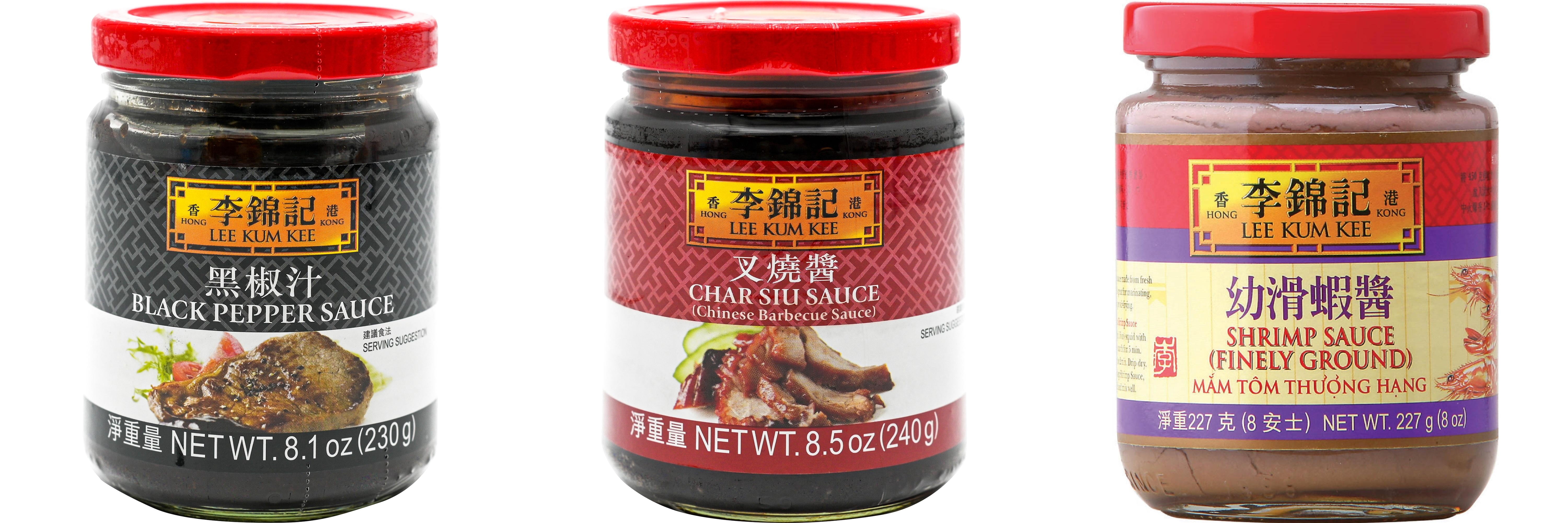 NineChef Brand Spoon Plus 3 Pack Lee Kum Kee Cooking Sauce, 3 Flavors(Black Pepper Sauce,Char Siu Sauce,Finely Shrimp)