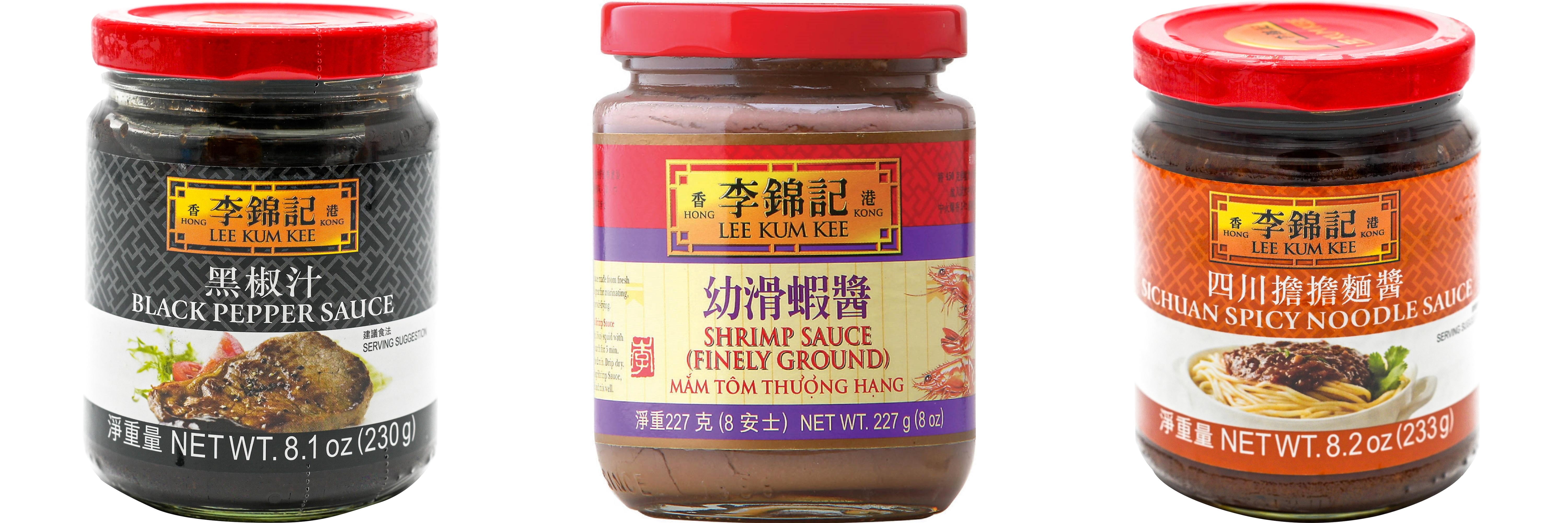 NineChef Brand Spoon Plus 3 Pack Lee Kum Kee Cooking Sauce, 3 Flavors(Black Pepper Sauce,Finely Shrimp,Sichuan Spicy Noodle Sauce)