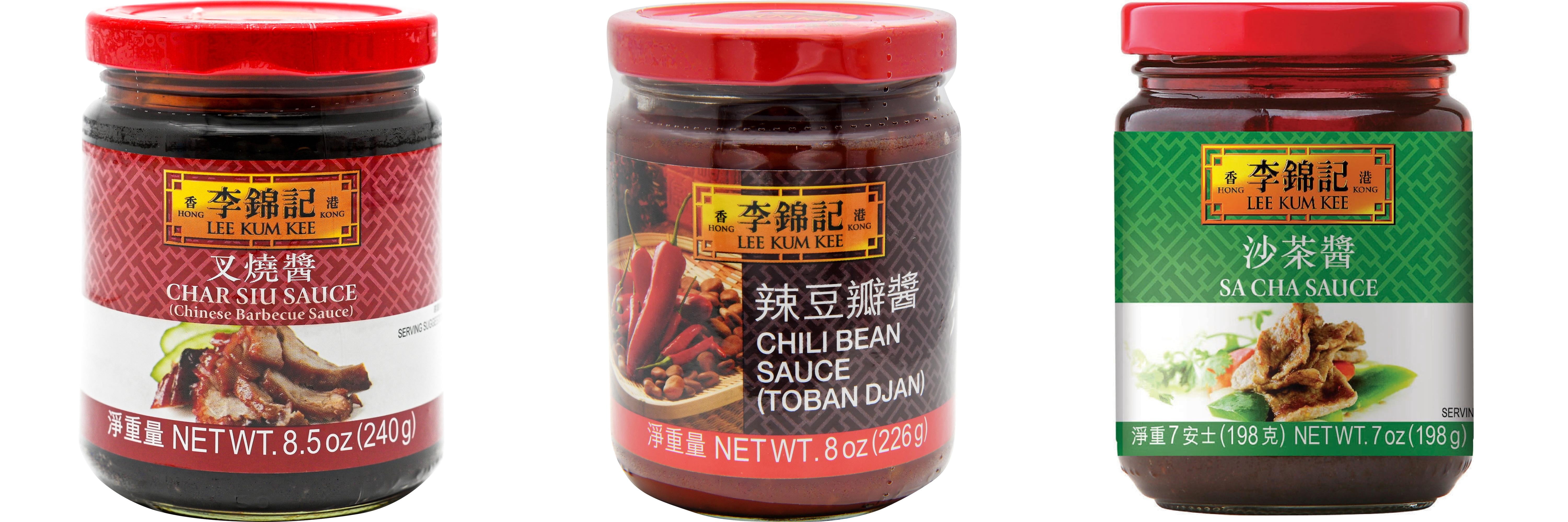 NineChef Brand Spoon Plus 3 Pack Lee Kum Kee Cooking Sauce, 3 Flavors(Char Siu Sauce,Chili Bean Sauce,Sa Cha Sauce)