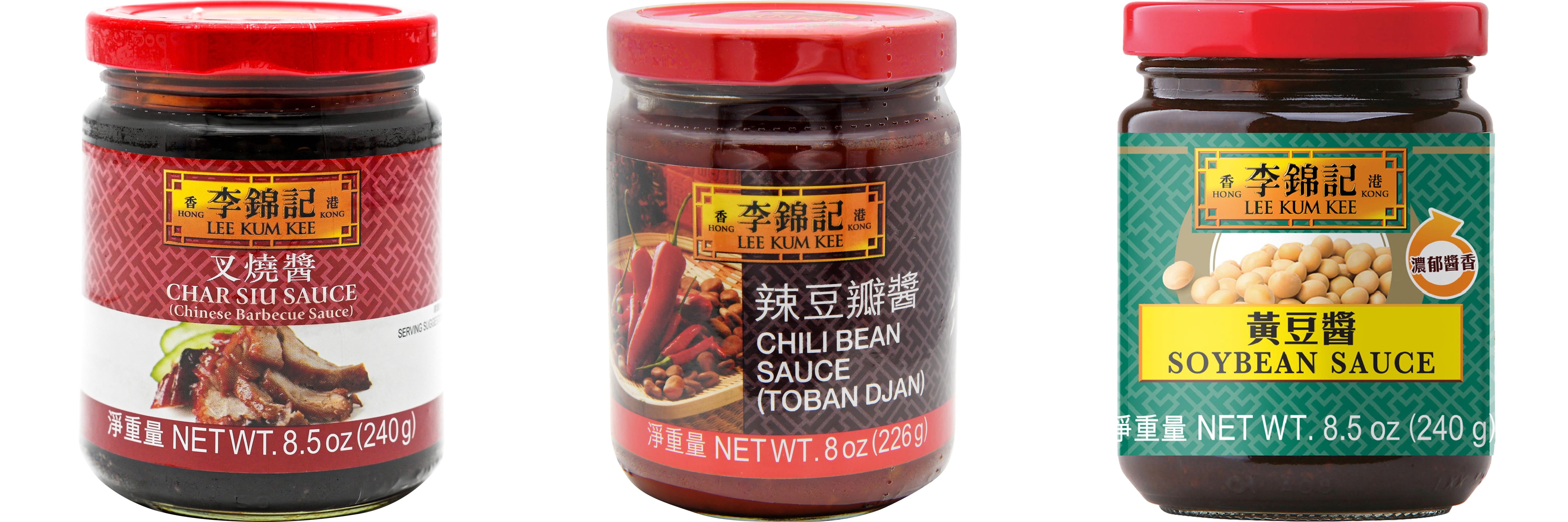 NineChef Brand Spoon Plus 3 Pack Lee Kum Kee Cooking Sauce, 3 Flavors(Char Siu Sauce,Chili Bean Sauce,Soybean Sauce)