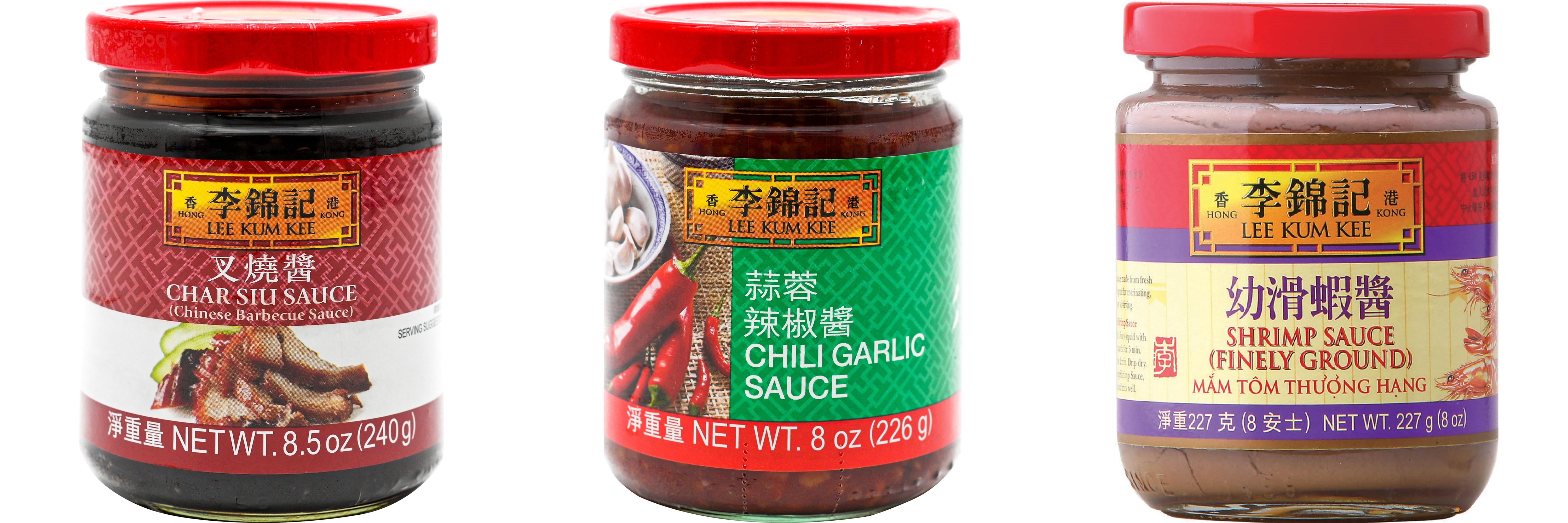 NineChef Brand Spoon Plus 3 Pack Lee Kum Kee Cooking Sauce, 3 Flavors(Char Siu Sauce,Chili Garlic Sauce,Finely Shrimp)