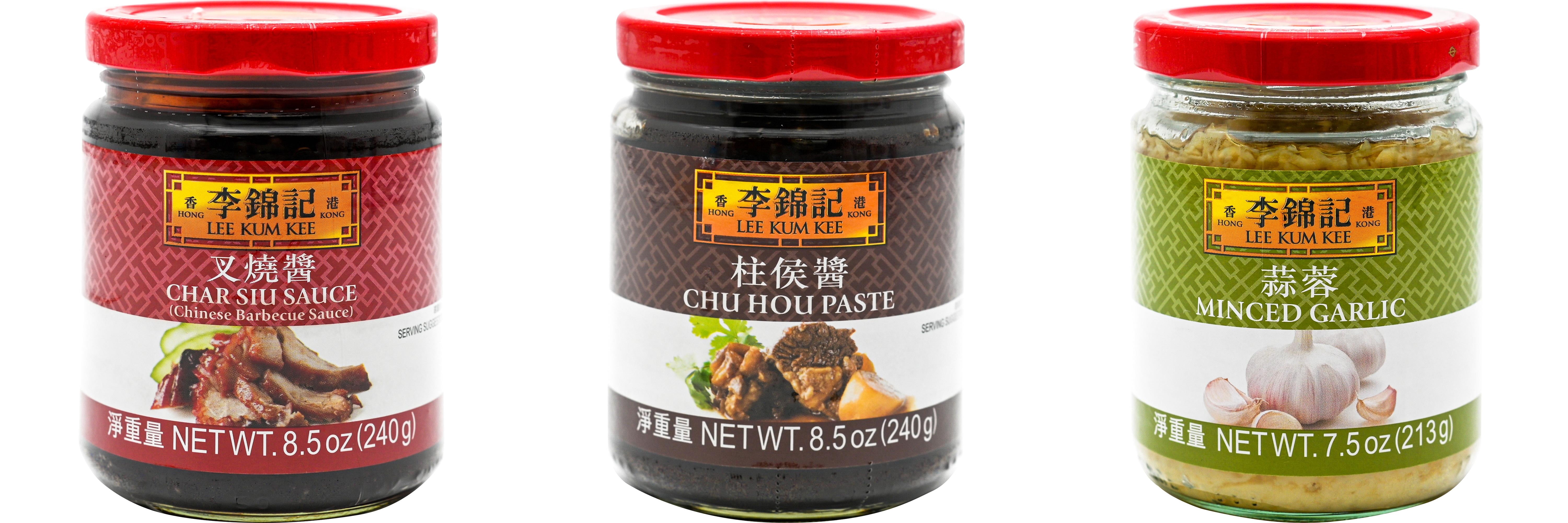 NineChef Brand Spoon Plus 3 Pack Lee Kum Kee Cooking Sauce, 3 Flavors(Char Siu Sauce,Chu Hou,Minced Garlic Sauce)