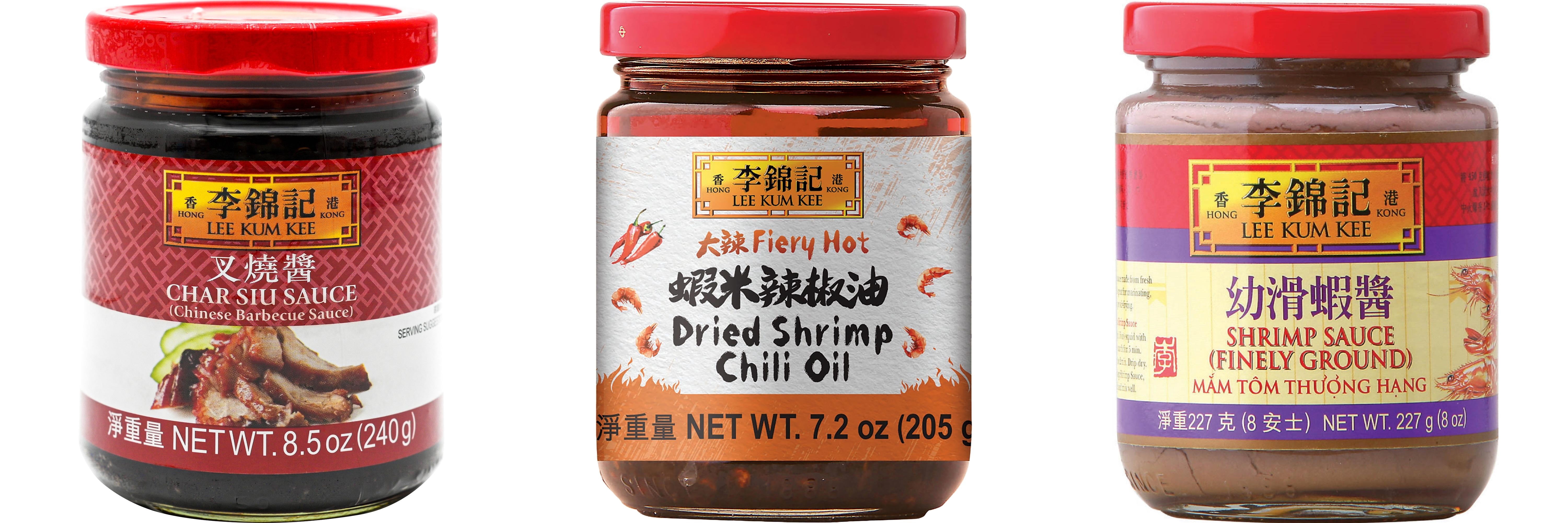 NineChef Brand Spoon Plus 3 Pack Lee Kum Kee Cooking Sauce, 3 Flavors(Char Siu Sauce,Dried Shrimp Chili Oil,Finely Shrimp)