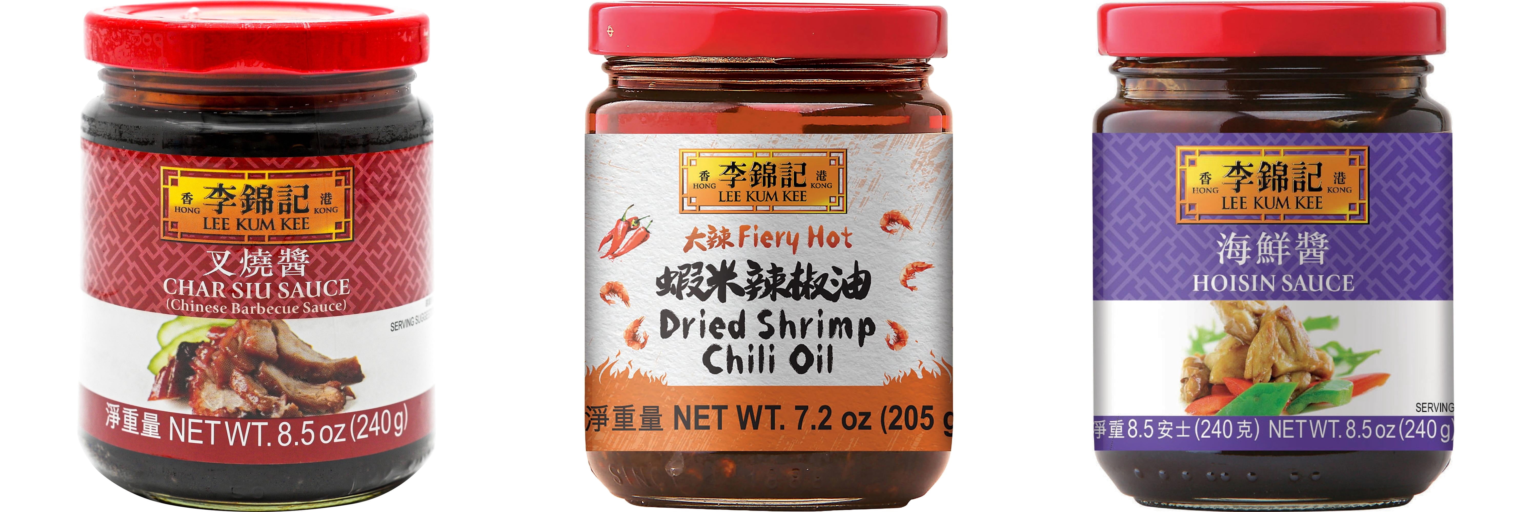 NineChef Brand Spoon Plus 3 Pack Lee Kum Kee Cooking Sauce, 3 Flavors(Char Siu Sauce,Dried Shrimp Chili Oil,Hoisin Sauce)