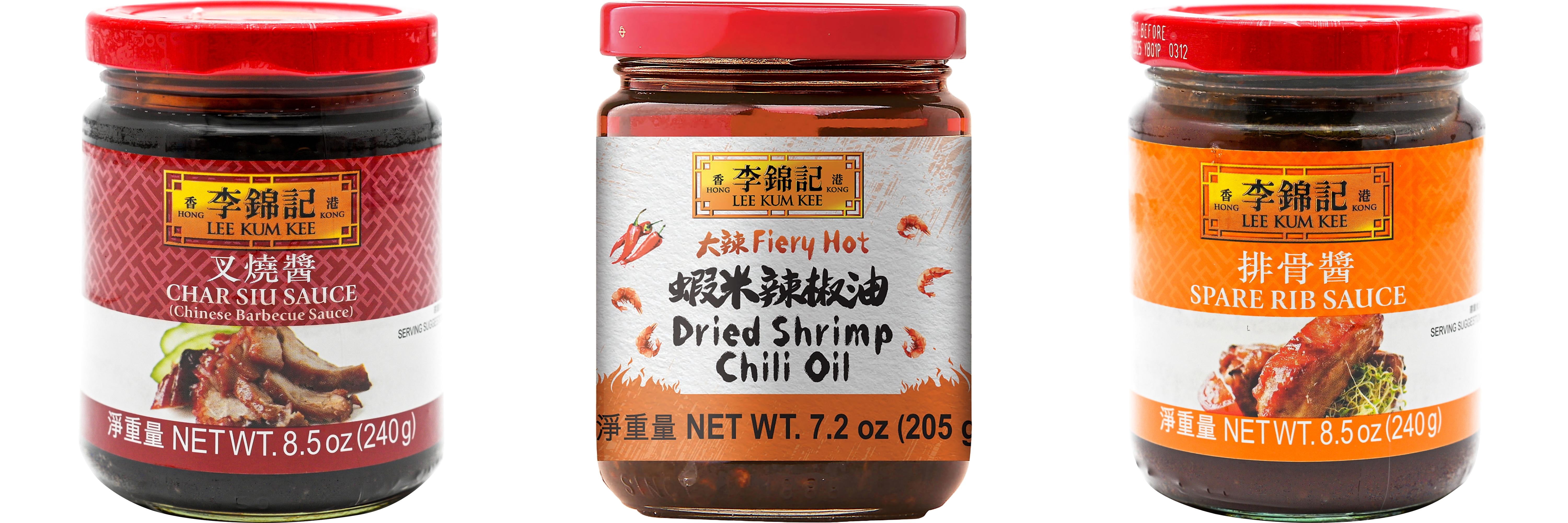 NineChef Brand Spoon Plus 3 Pack Lee Kum Kee Cooking Sauce, 3 Flavors(Char Siu Sauce,Dried Shrimp Chili Oil,Spare Rib Sauce)