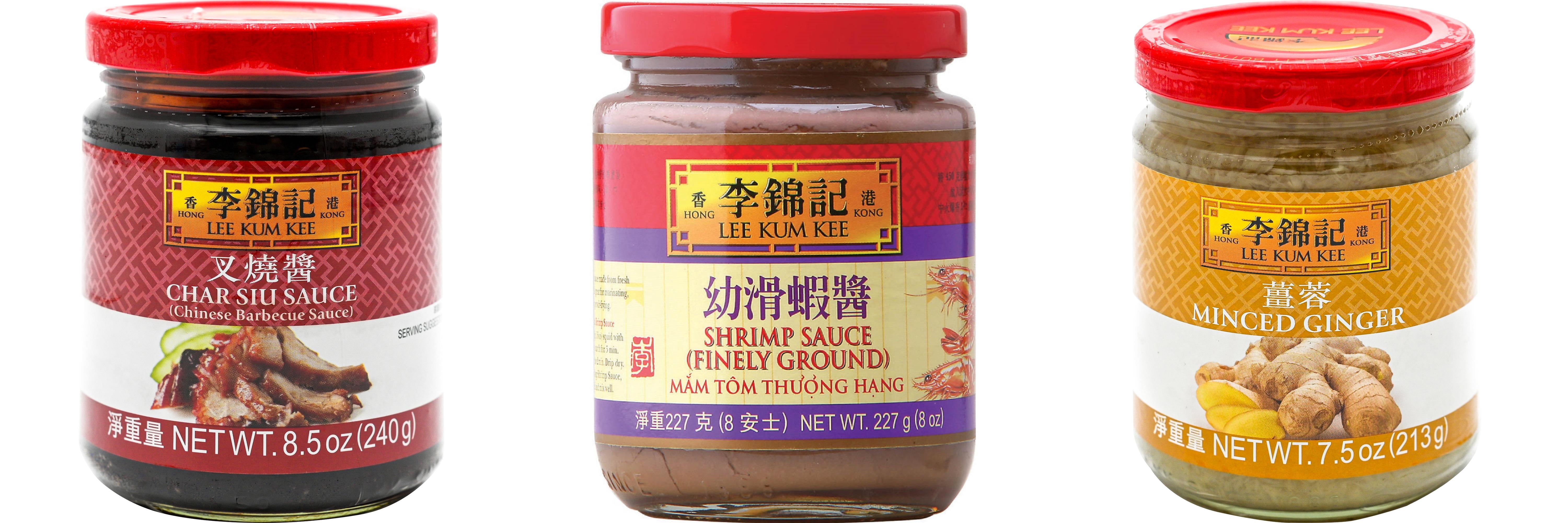 NineChef Brand Spoon Plus 3 Pack Lee Kum Kee Cooking Sauce, 3 Flavors(Char Siu Sauce,Finely Shrimp,Minced Ginger Sauce)
