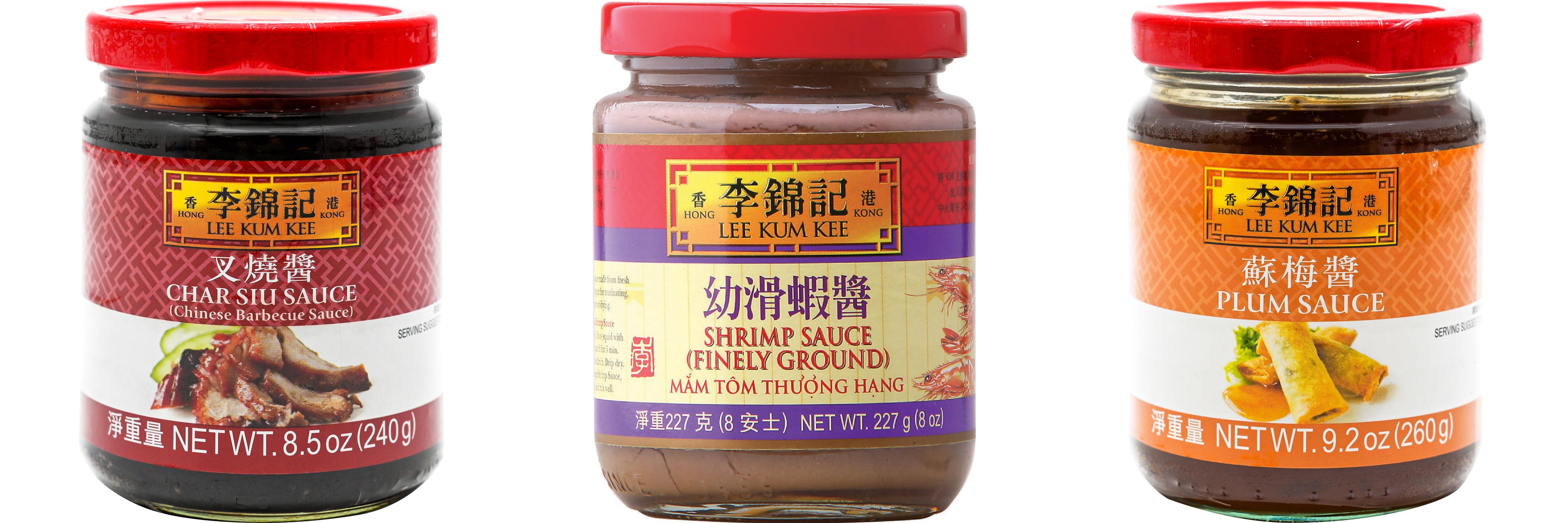 NineChef Brand Spoon Plus 3 Pack Lee Kum Kee Cooking Sauce, 3 Flavors(Char Siu Sauce,Finely Shrimp,Plum Sauce)