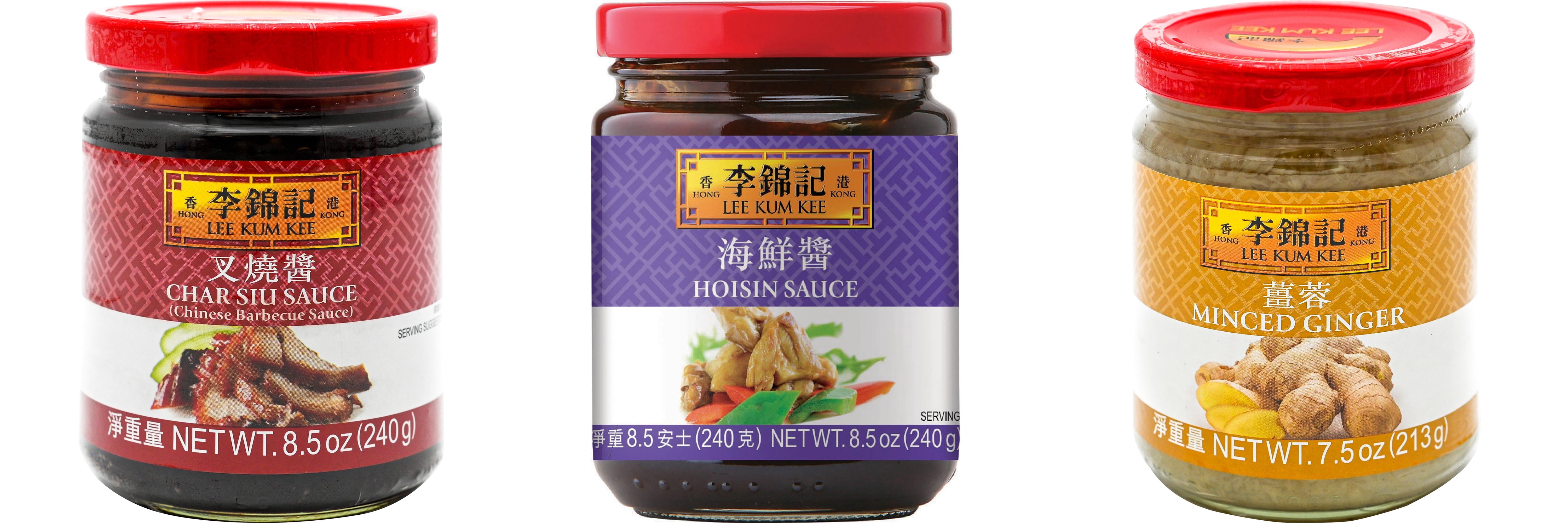 NineChef Brand Spoon Plus 3 Pack Lee Kum Kee Cooking Sauce, 3 Flavors(Char Siu Sauce,Hoisin Sauce,Minced Ginger Sauce)