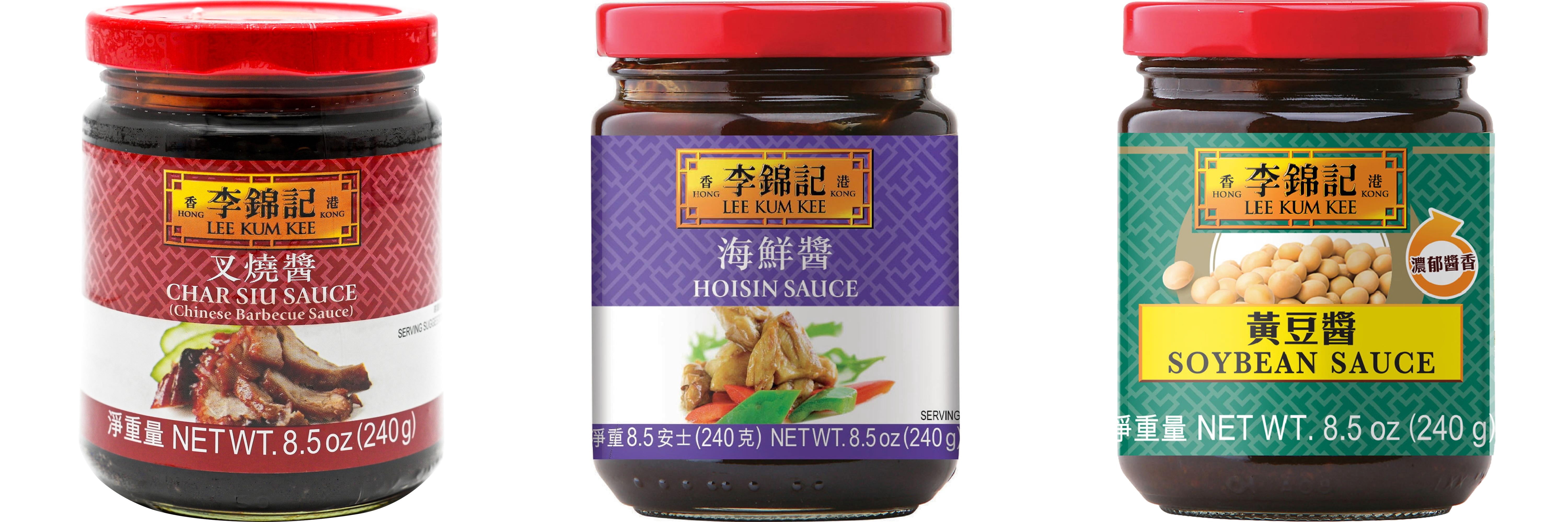 NineChef Brand Spoon Plus 3 Pack Lee Kum Kee Cooking Sauce, 3 Flavors(Char Siu Sauce,Hoisin Sauce,Soybean Sauce)