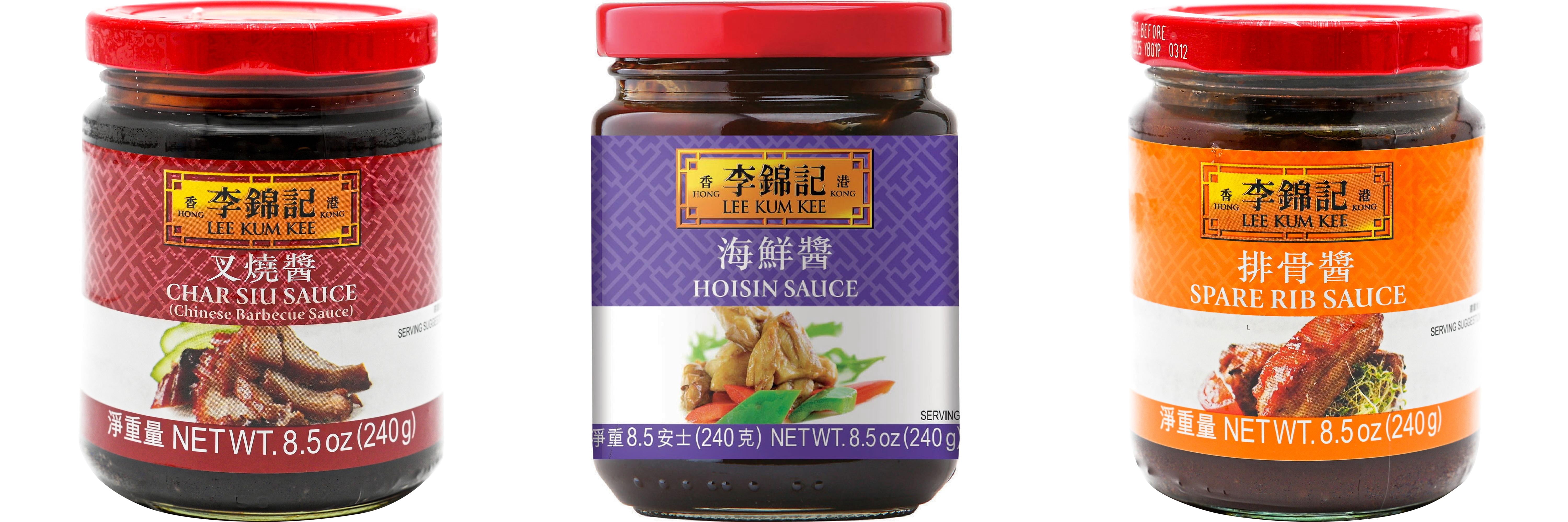 NineChef Brand Spoon Plus 3 Pack Lee Kum Kee Cooking Sauce, 3 Flavors(Char Siu Sauce,Hoisin Sauce,Spare Rib Sauce)