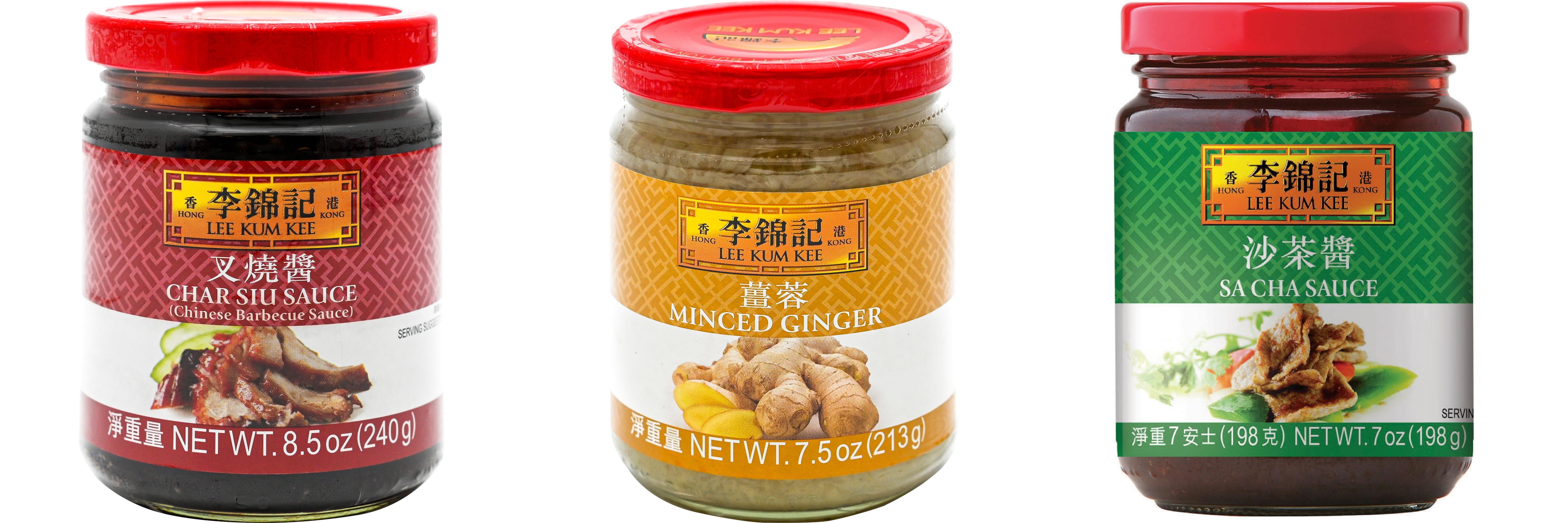 NineChef Brand Spoon Plus 3 Pack Lee Kum Kee Cooking Sauce, 3 Flavors(Char Siu Sauce,Minced Ginger Sauce,Sa Cha Sauce)