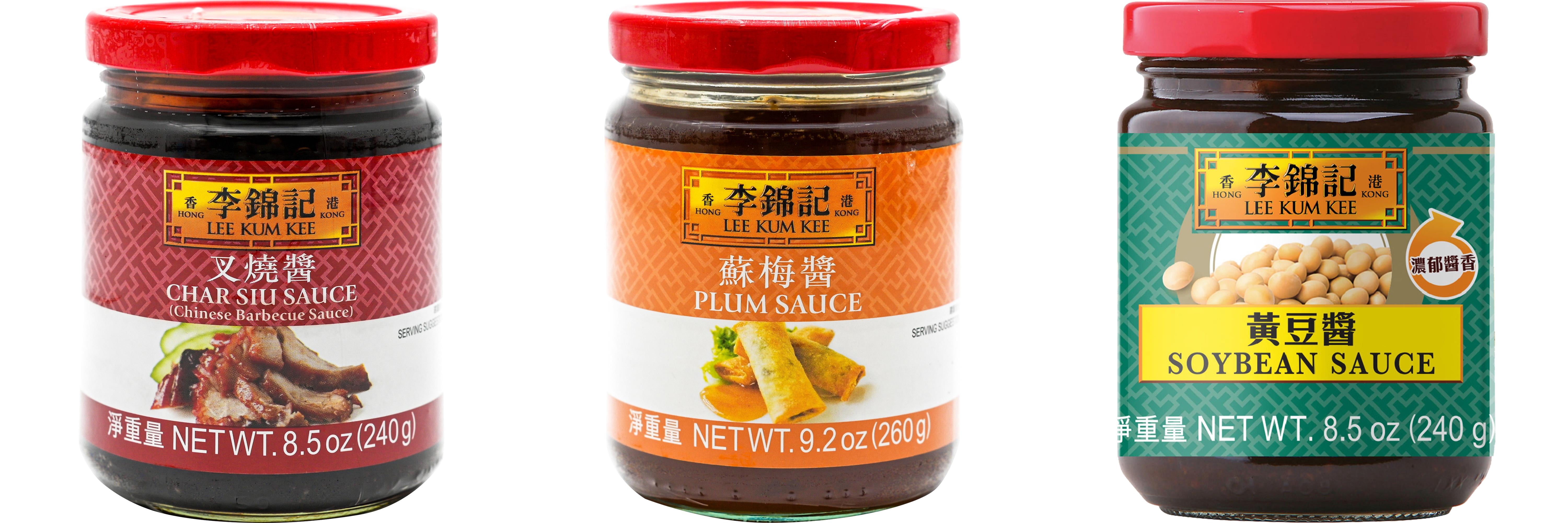 NineChef Brand Spoon Plus 3 Pack Lee Kum Kee Cooking Sauce, 3 Flavors(Char Siu Sauce,Plum Sauce,Soybean Sauce)