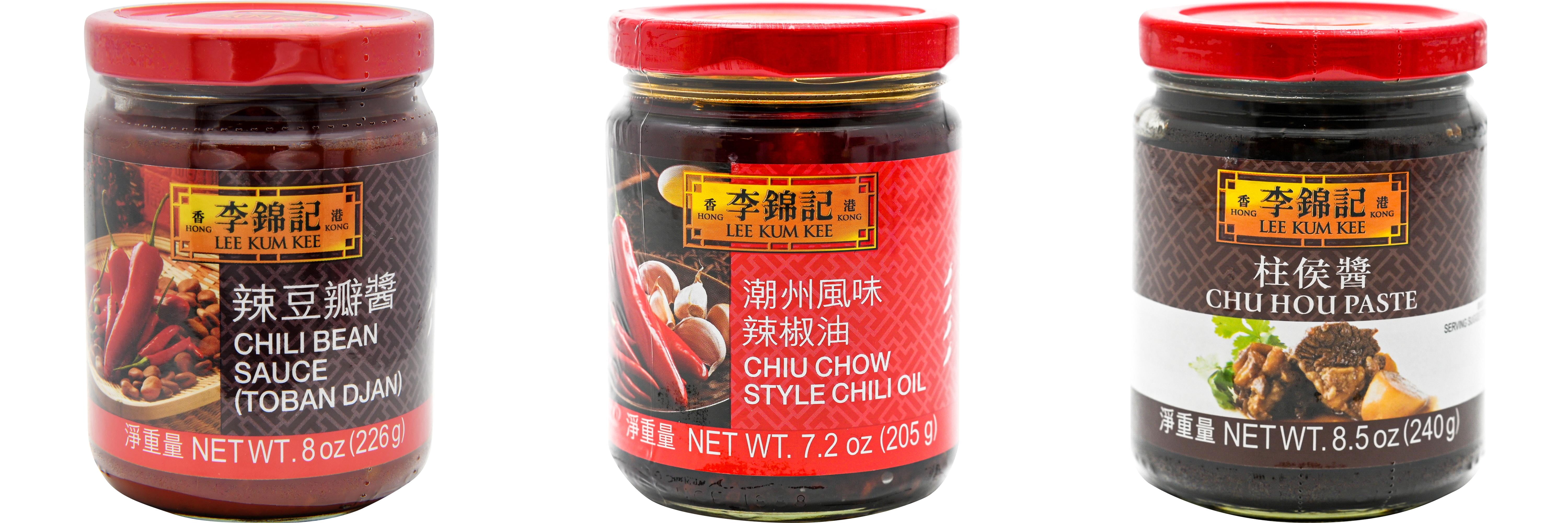 NineChef Brand Spoon Plus 3 Pack Lee Kum Kee Cooking Sauce, 3 Flavors(Chili Bean Sauce,Chiu Chow Chili Oil,Chu Hou)
